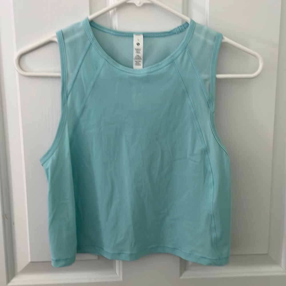 Lululemon Sculpt Crop Tank Caspian Blue Size 2
